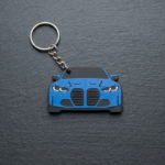 G80 M3 keychain 3D printed blue front end with kidney grille and silver keyring by Velocity Creation