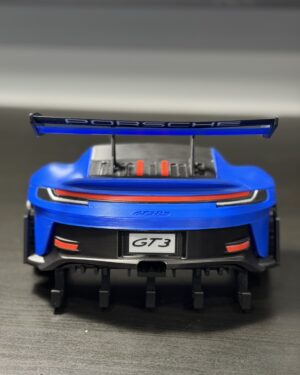 Porsche GT3RS key holder 3D printed rear view blue with red accents and diffuser hooks Canada
